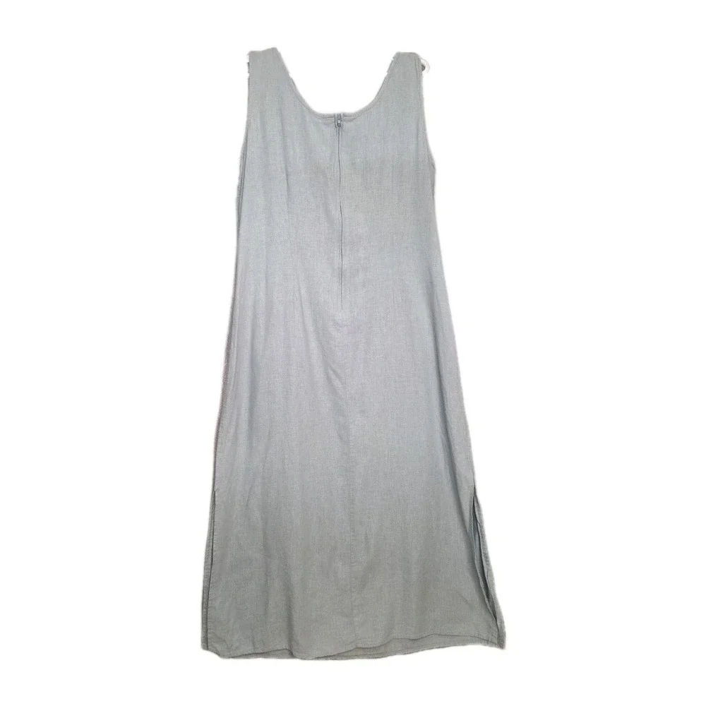 Kathie Lee Collection Light Blue Linen Blend Sleeveless‎ Maxi Dress XL